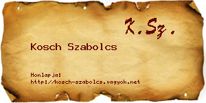 Kosch Szabolcs névjegykártya
