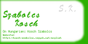 szabolcs kosch business card